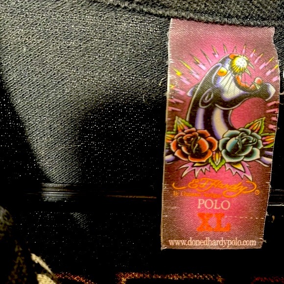 VINTAGE ED HARDY POLO SHIRT XL - Picture 6 of 12